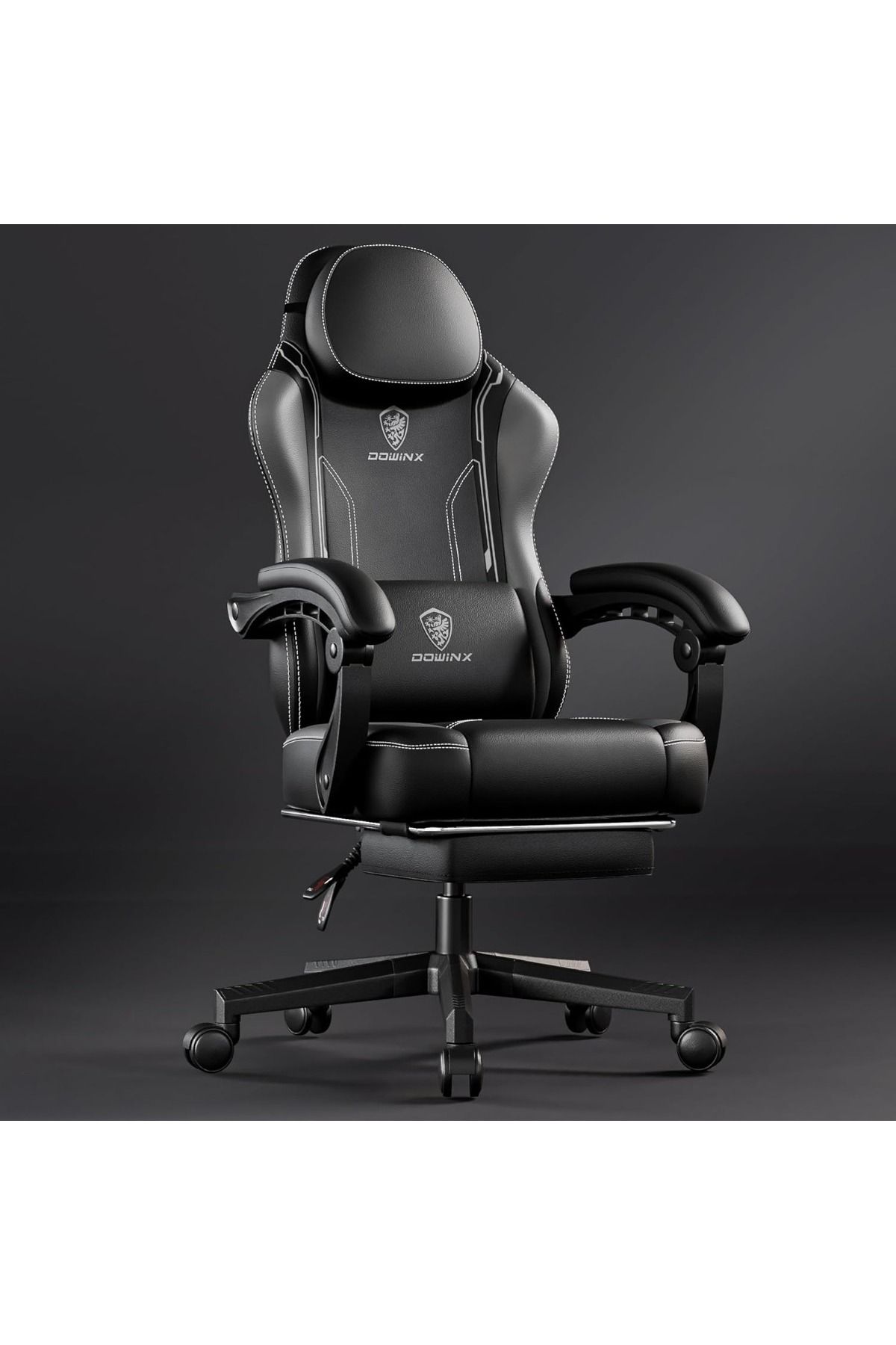 Mahmayi-Ergonomic Adjustable Gaming Chair with High Back Leather Ideal for Home and Office - Grey 1