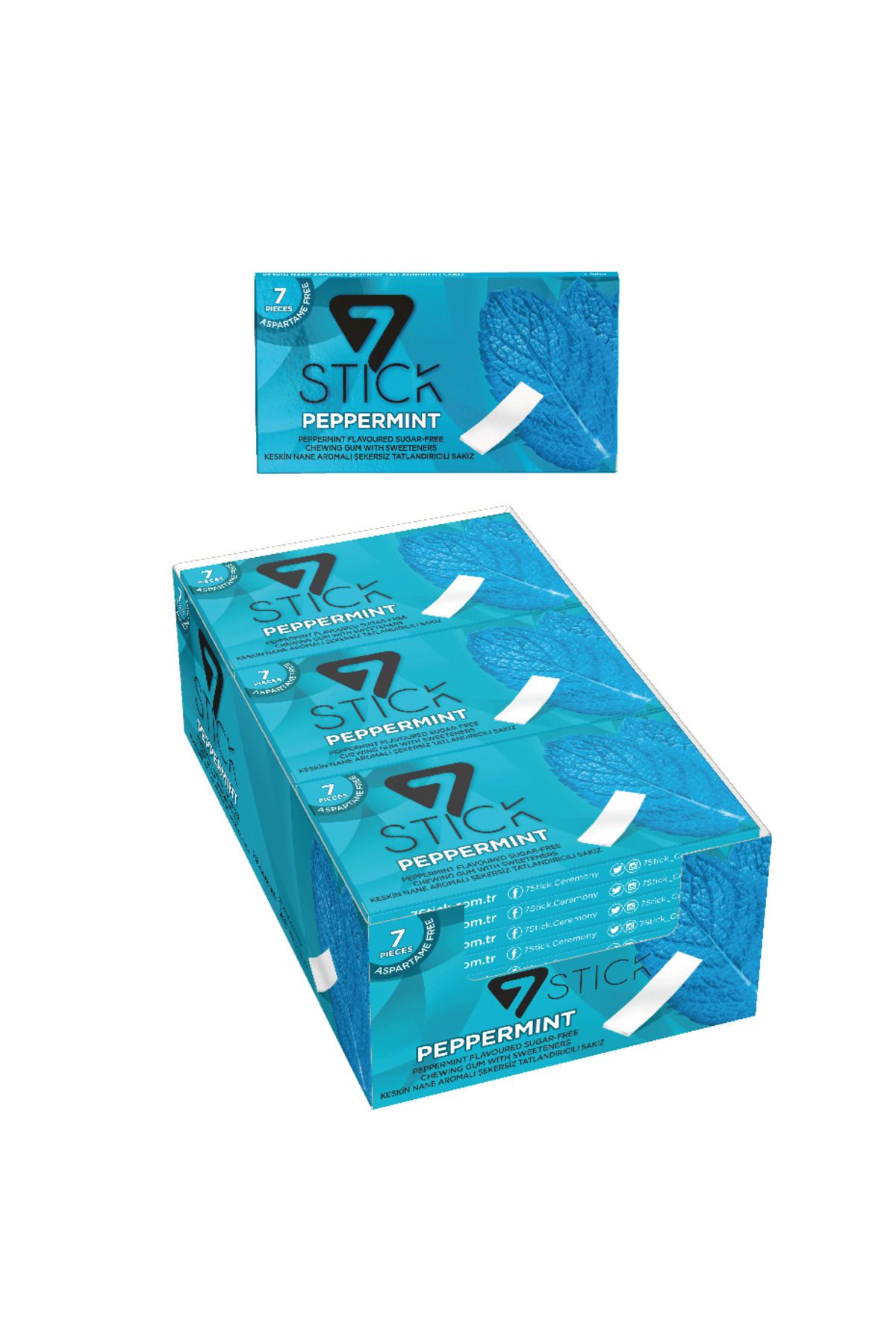 7 STICK 7stıck Sekersız 7lı Keskin Nane Aromalı Sakız 14,5gr (24 ADET)