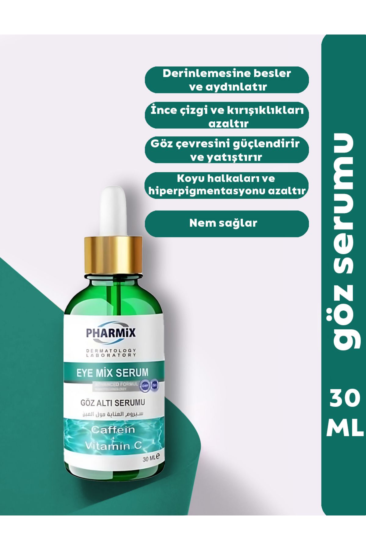 PHARMİX Eye Mix Serum | GÖZ ÇEVRESİ BAKIMI | Şişkinlik ve koyu halka giderici