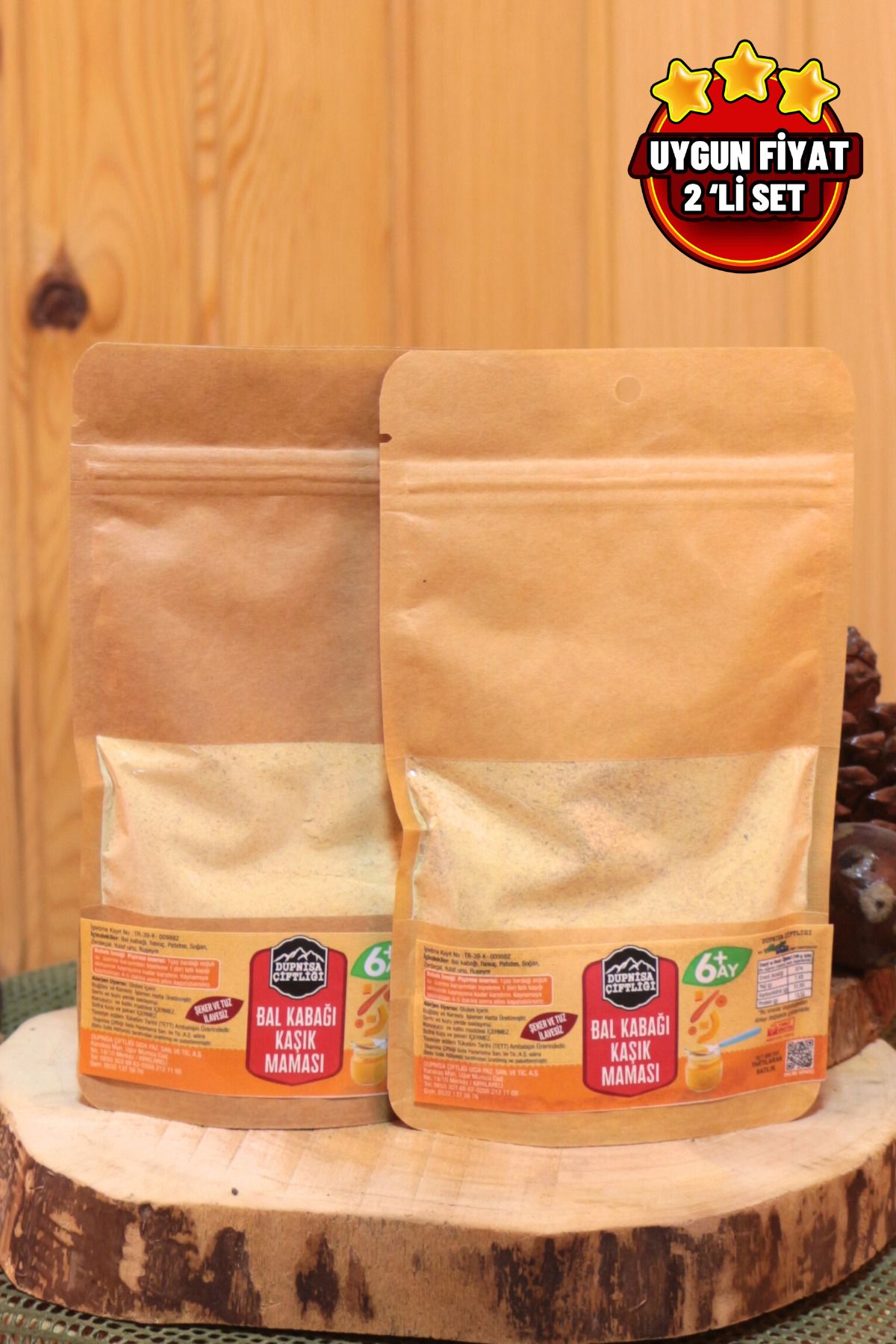 Dupnisa Çiftliği Bal Kabağı Kaşık Maması 2'li SET 100g + 6 Ay