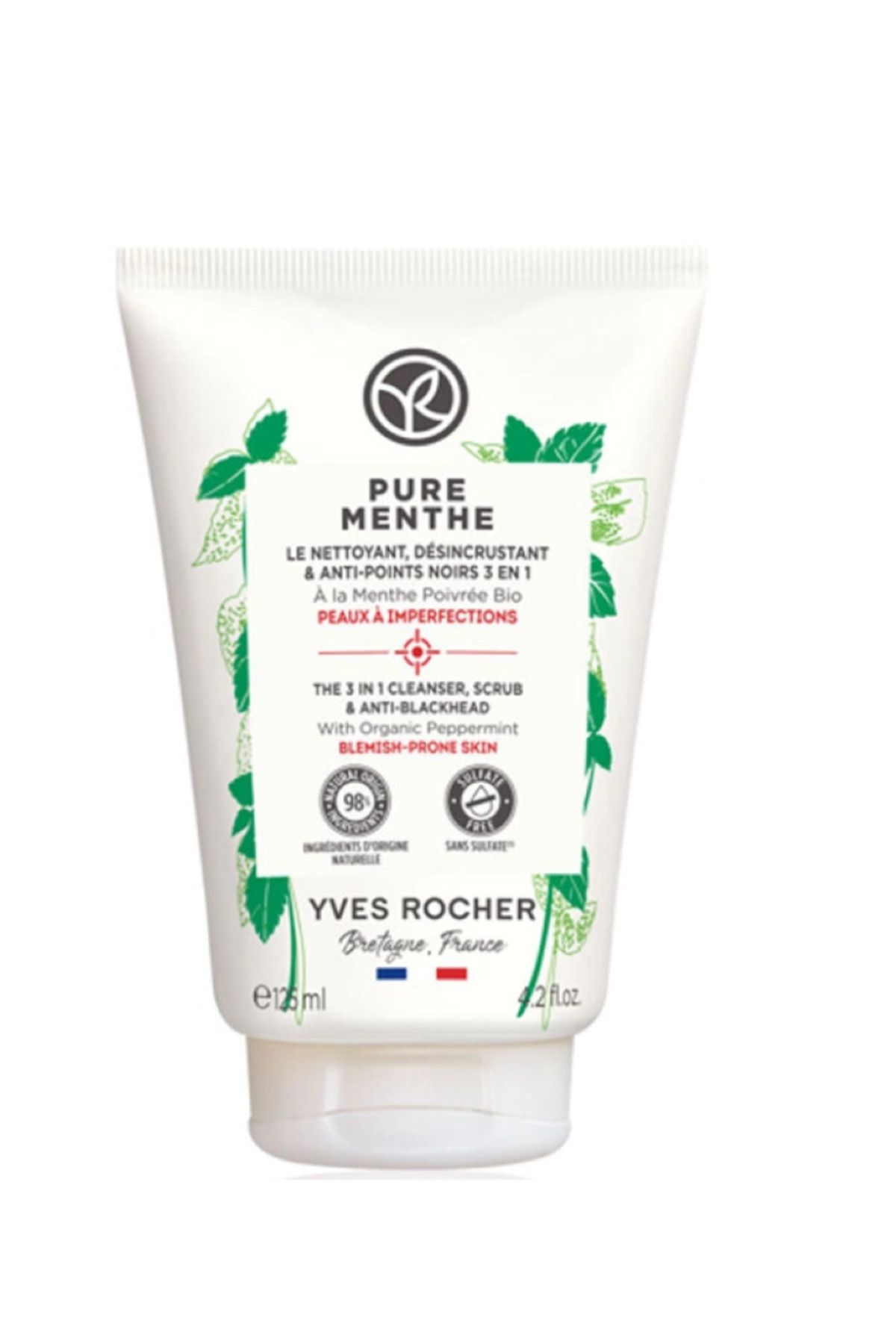 Yves Rocher Pure Menthe Peeling Etkili Yüz Yıkama Jeli 125 ml