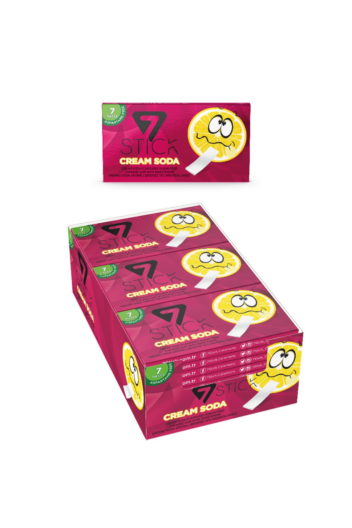 7 STICK Sekersız 7lı Kremalı Soda Aromalı Sakız 14,5gr (24 ADET)