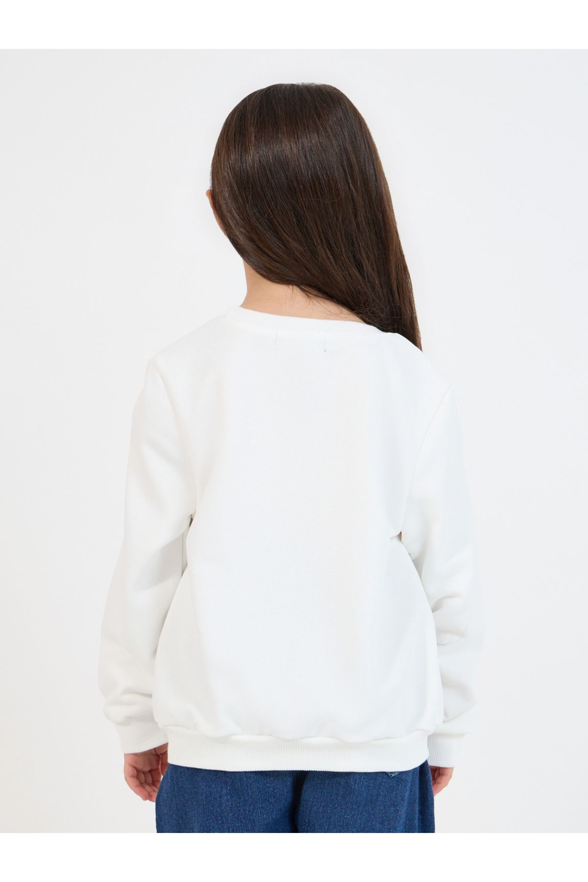 Styli-Sequin Pattern Long Sleeve Sweatshirt with Sequin Cross bag 4