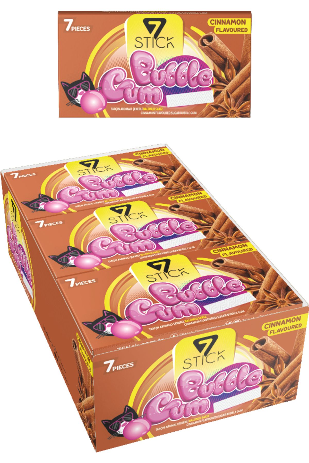 7 STICK 7stıck Sekerlı 7lı Tarçın Aromalı Sakız 14,5gr (24 ADET)