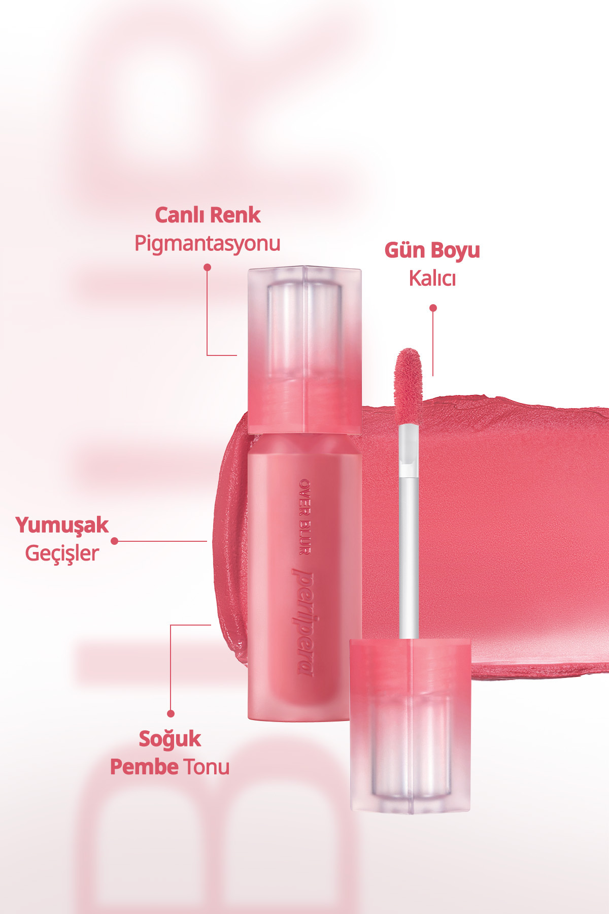 PERIPERA-Peripera over Blur Tint - Lasting All Day, Smooth Matte, Offering Tint (003 Pink Check) 2
