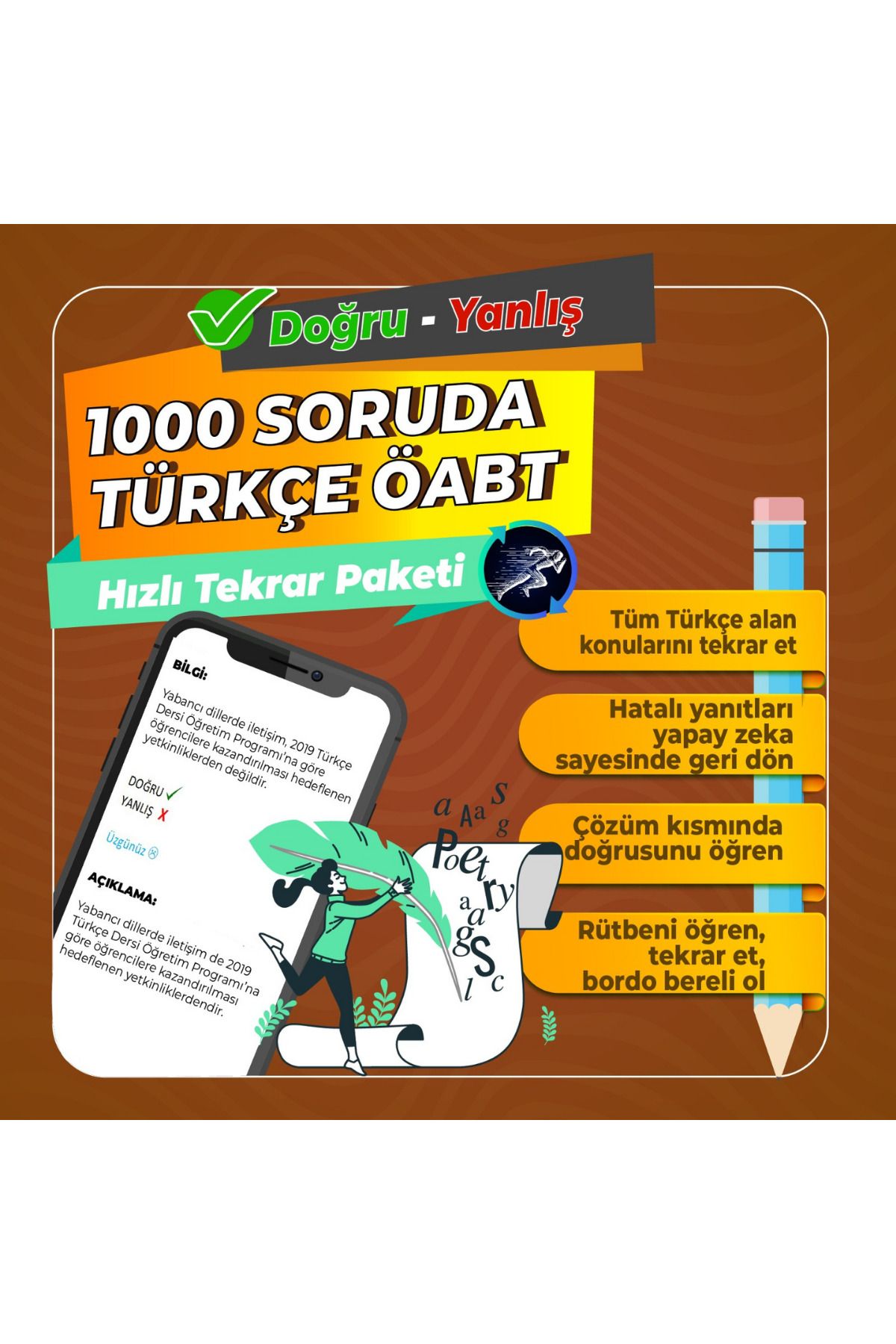 Eğit Akademi 1000 Soruda Türkçe ÖABT Hızlı Tekrar Paketi