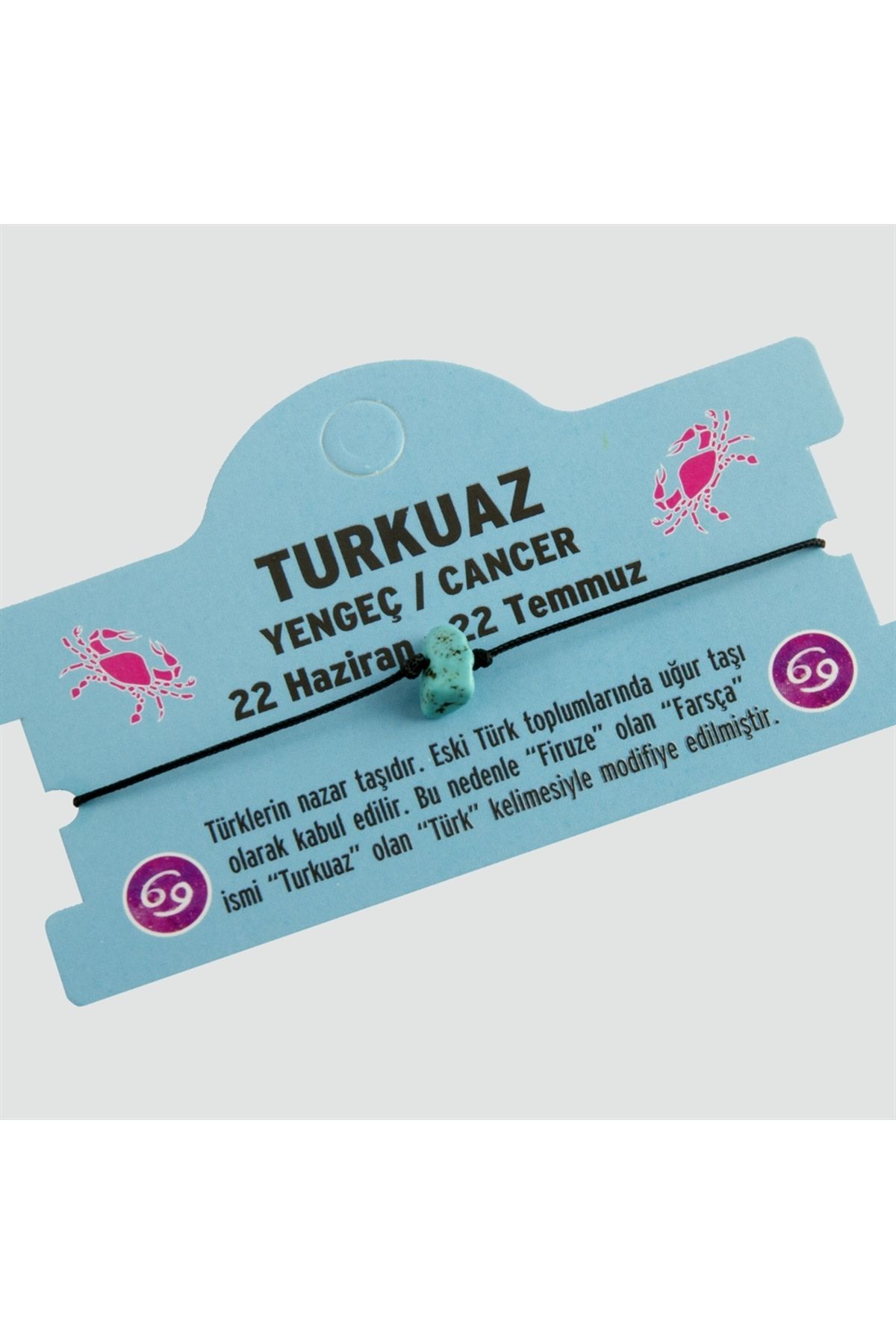 E-RICH Turkuaz Doğal Taşlı Yengeç Burç Bileklik - DL0101