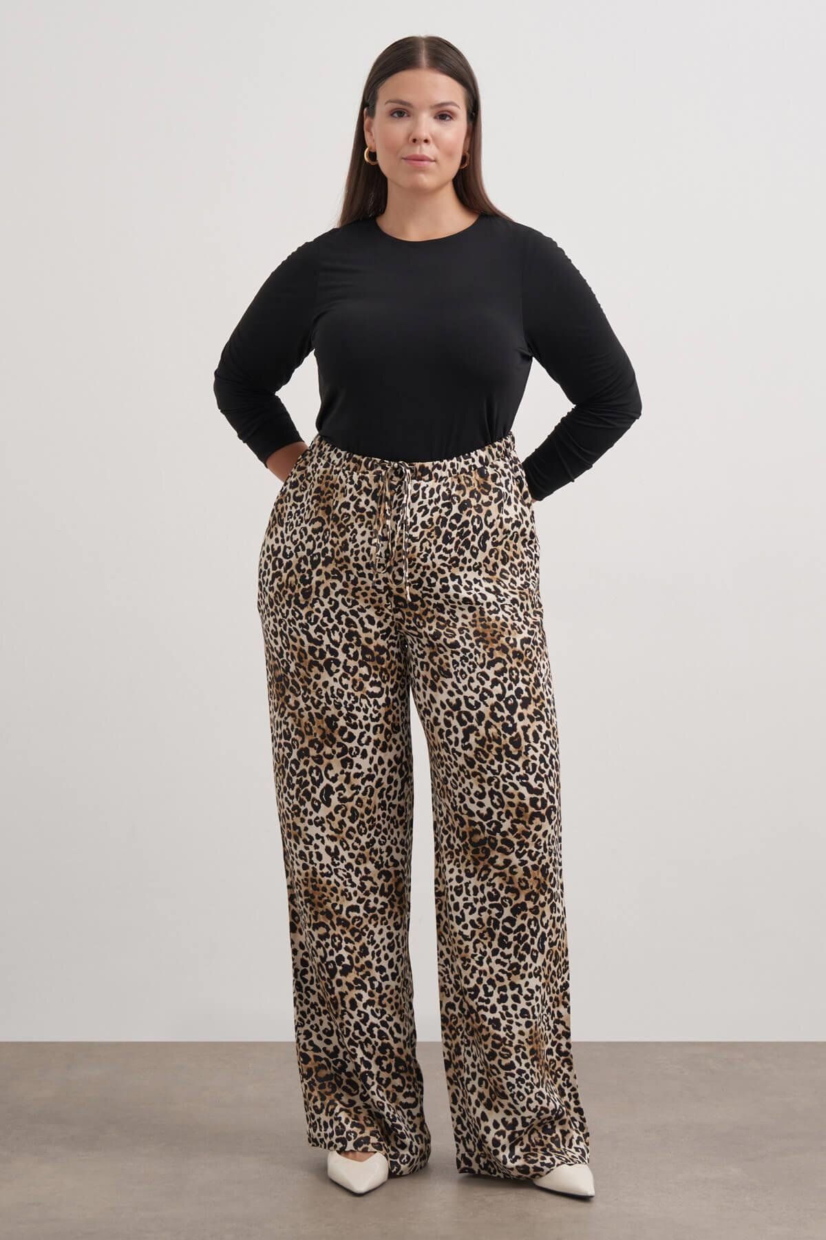 MYLİNE-LEOPARD PATTERNED TROUSERS WITH ELASTIC WAIST 3