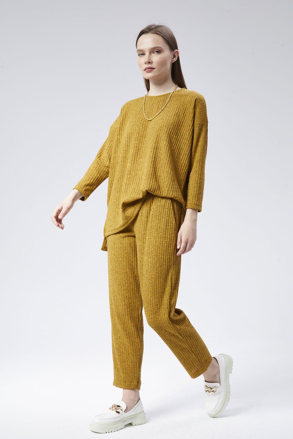 soBasic-Mustard Knitwear Comfort Double Set 3