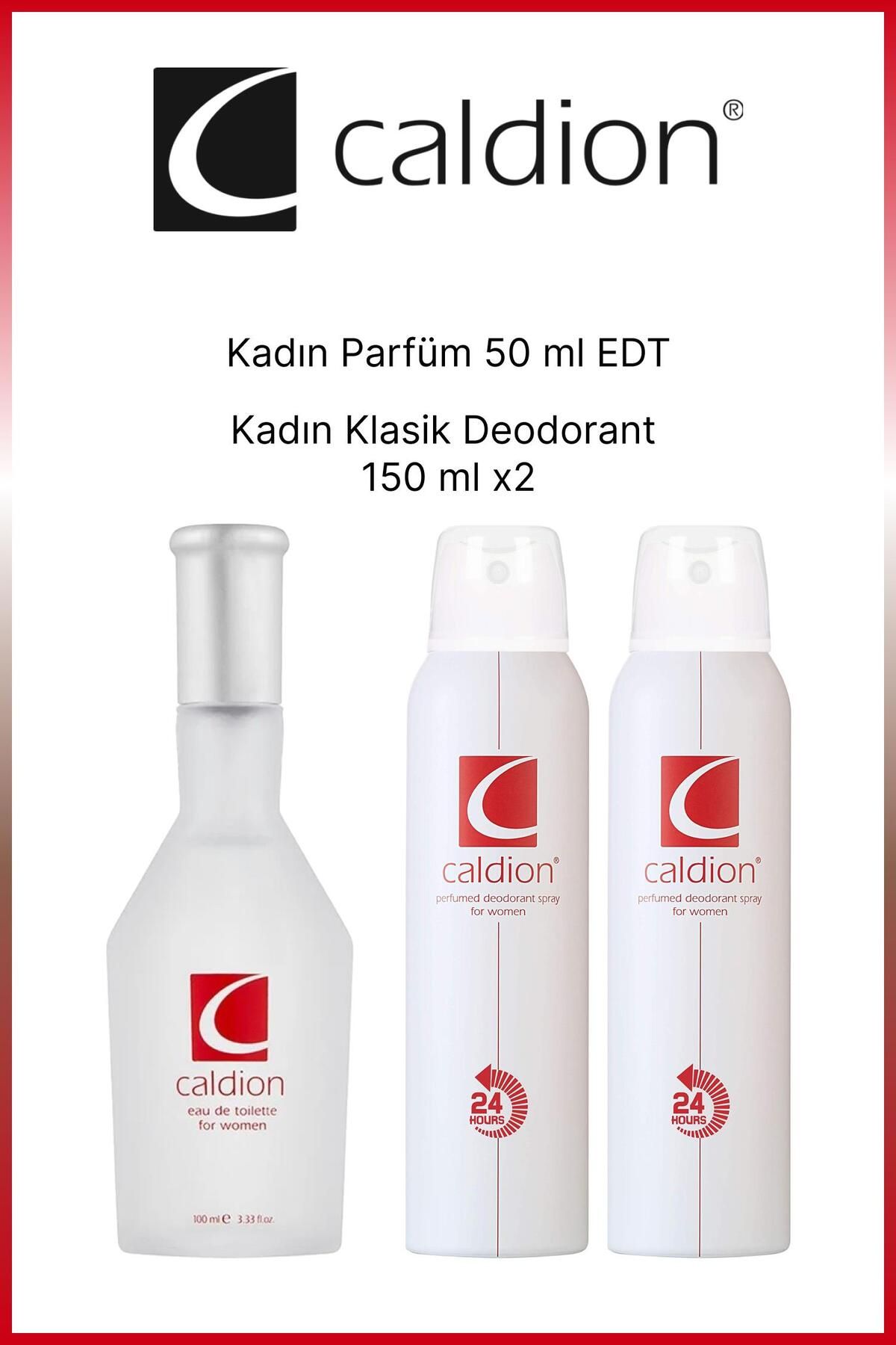 Caldion Women Deodorant 150 ml X2 Women 50 ml Edt