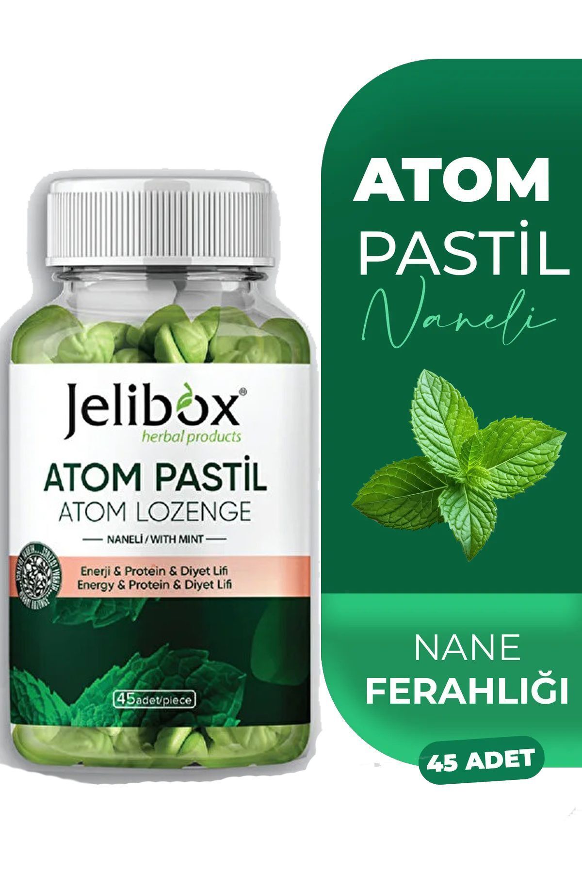 jelibox Atom Pastil Okaliptus,Nane,Papatya,Zencefil 45 Gummy