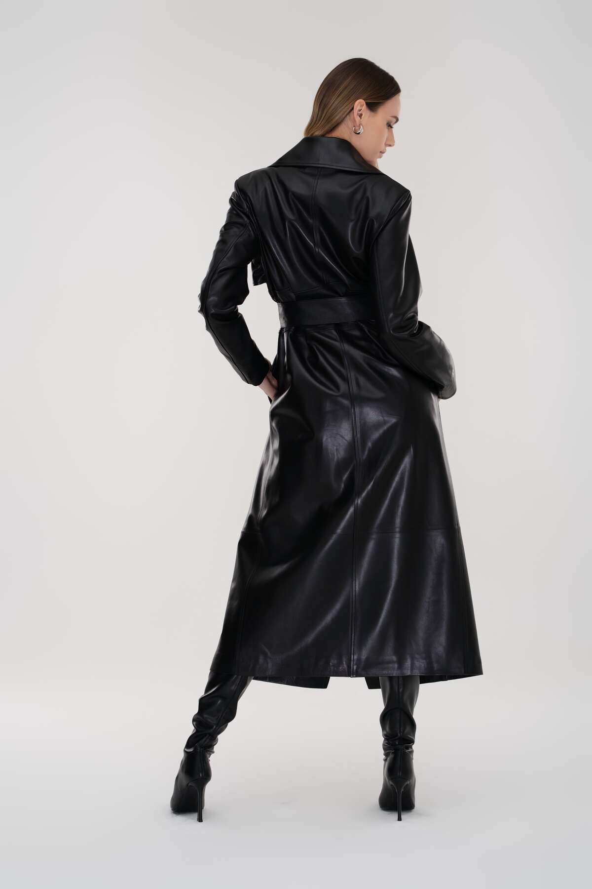 HYPNOTIC HUMAN  Kruvaze Deri Palto - Görsel 5