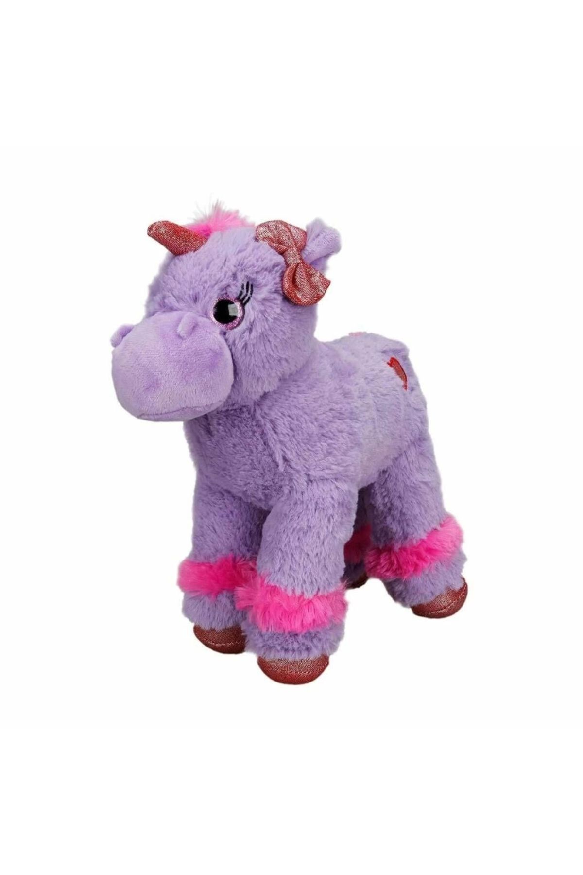 KdrElektronik Çocuk 1511 Unicorn Renkli Peluş At 28 cm