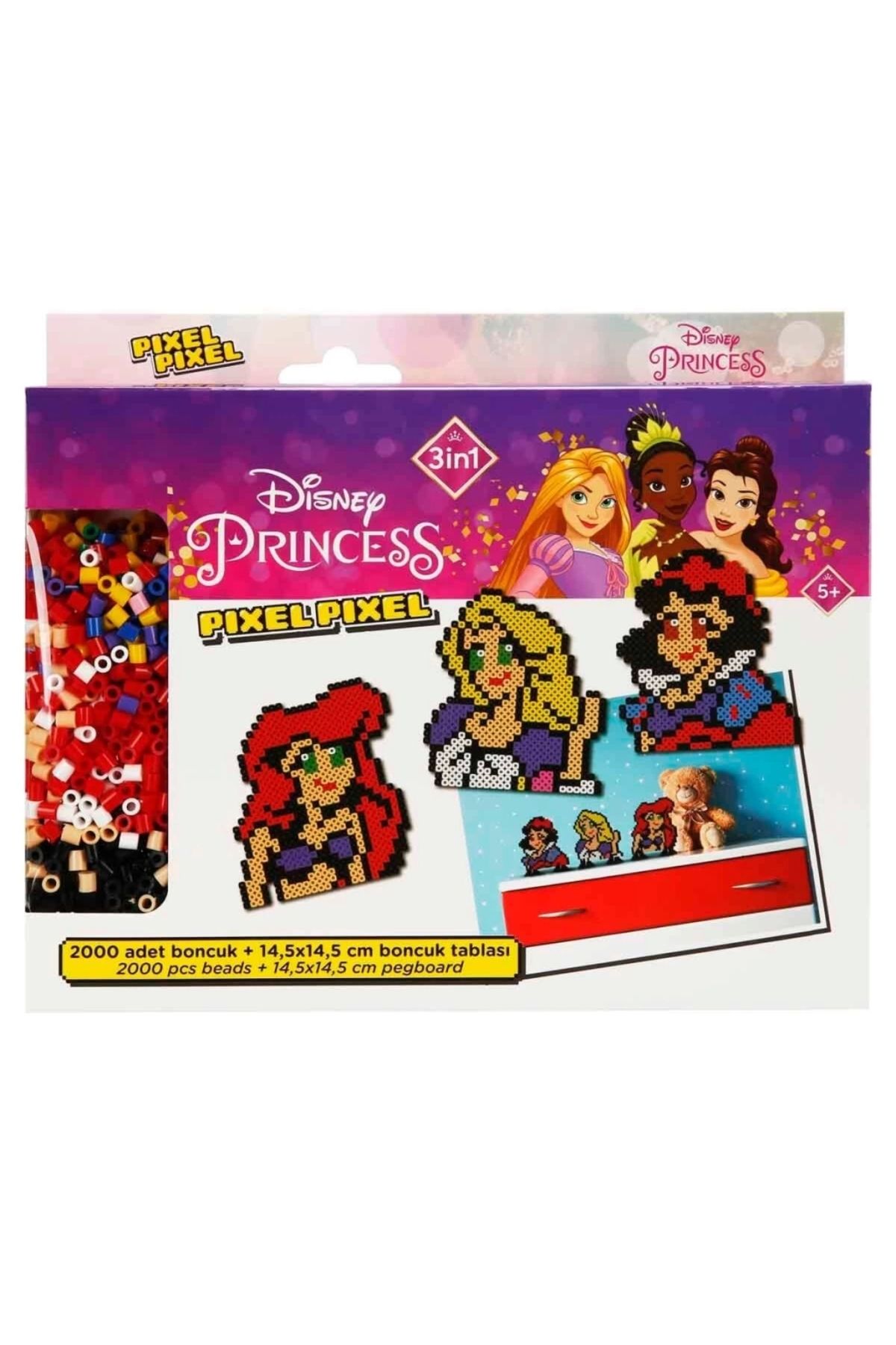 SYNOPE Çocuk 3in1 Disney Princess Pixel Pixel Boncuk Aktivite ve Oyuncak Seti S00005169