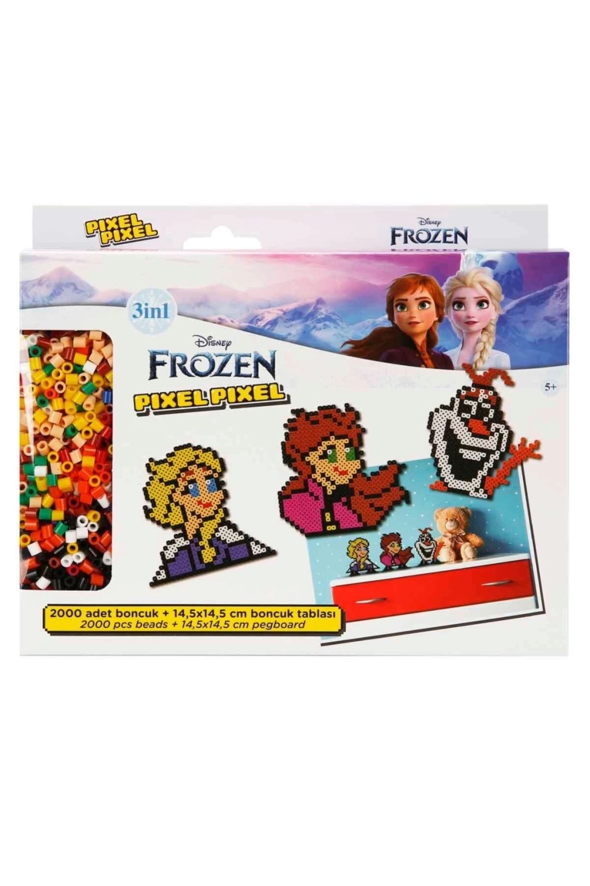 SYNOPE Çocuk 3in1 Disney Frozen Pixel Pixel Boncuk Aktivite ve Oyuncak Seti S00005168