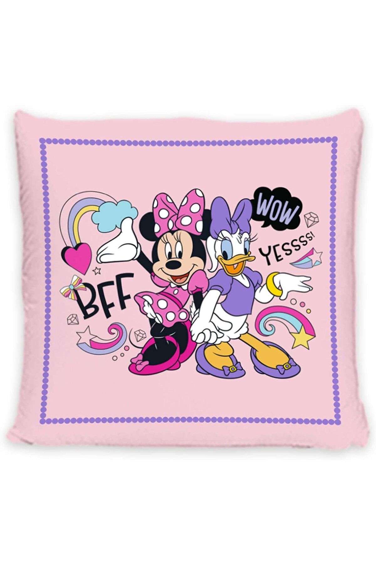 Disney Collection-Minnie Mouse & Daisy Duck - Dekokissen Mit Füllung Und Reißverschluss - 40x40 Cm 1
