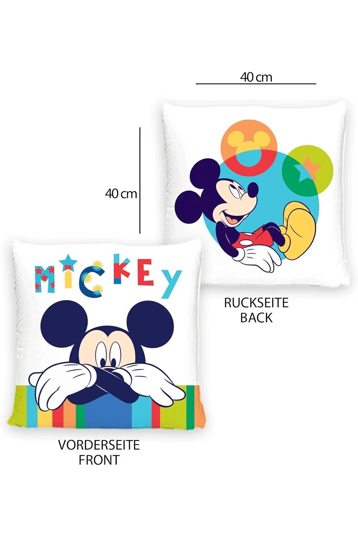Disney Collection-Mickie Mouse - Füllung und Reißverschluss auf dem Dekokissen - 40x40 cm 3