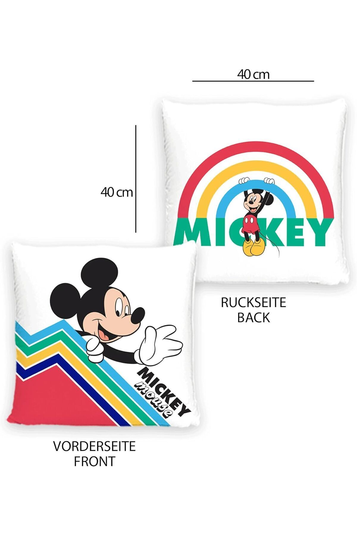 Disney Collection-Mickey Mouse - Dekokissen Mit Füllung Und Reißverschluss - 40x40 Cm 3