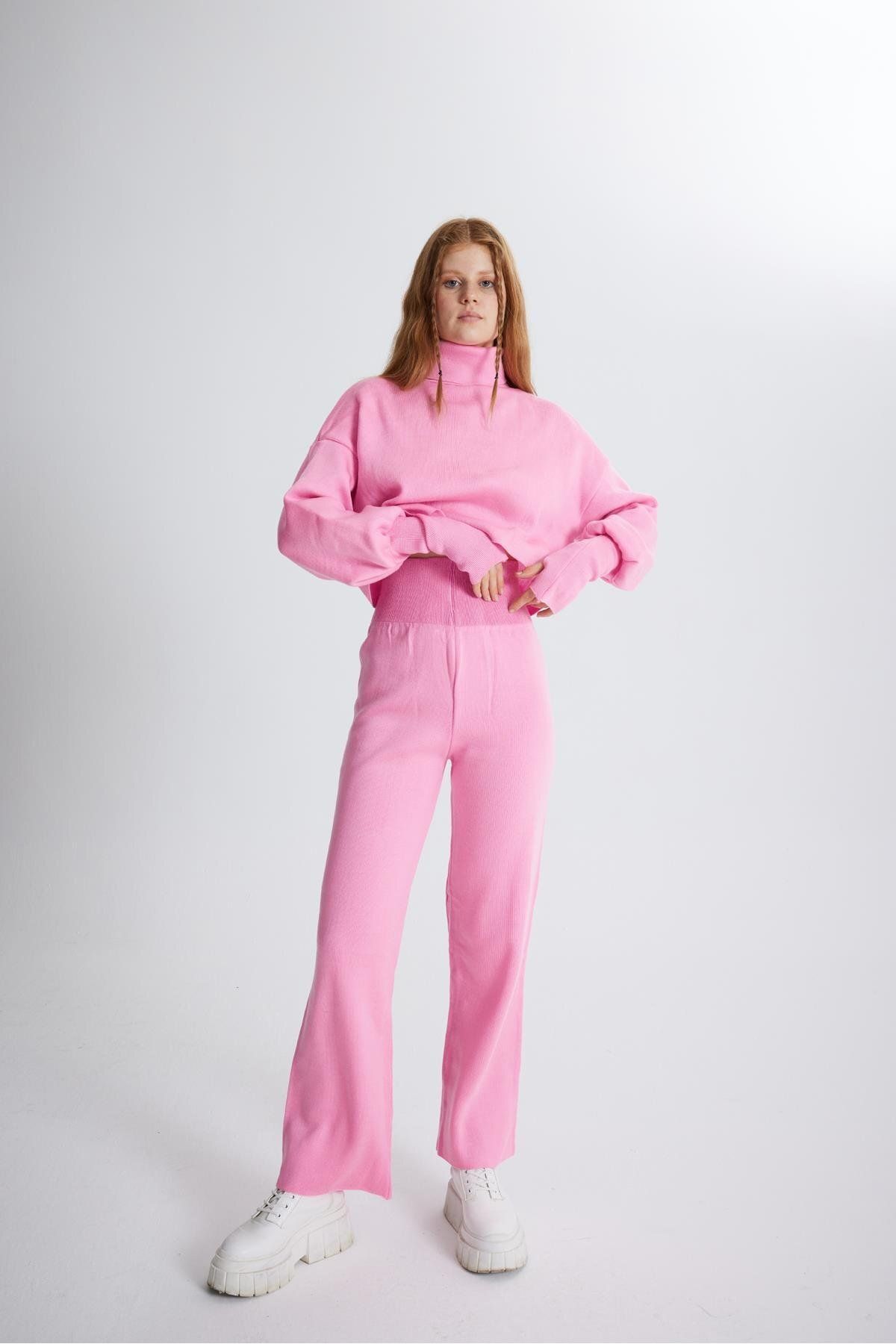 HOLLY LOLLY-Bottom Top Knitwear Thinky Suit Pink 2