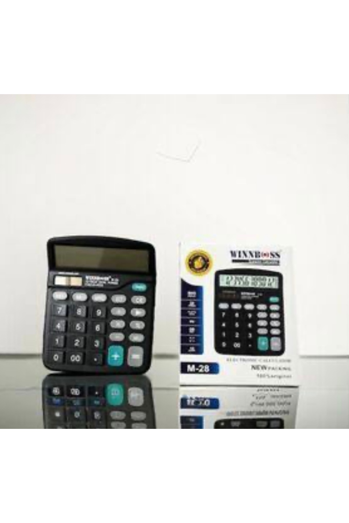 abnturk 12 Haneli Güneş Enerjili Kalem Pilli Büyük Tuşlu Masa Üstü Dijital Hesap Makinesi MG-3003