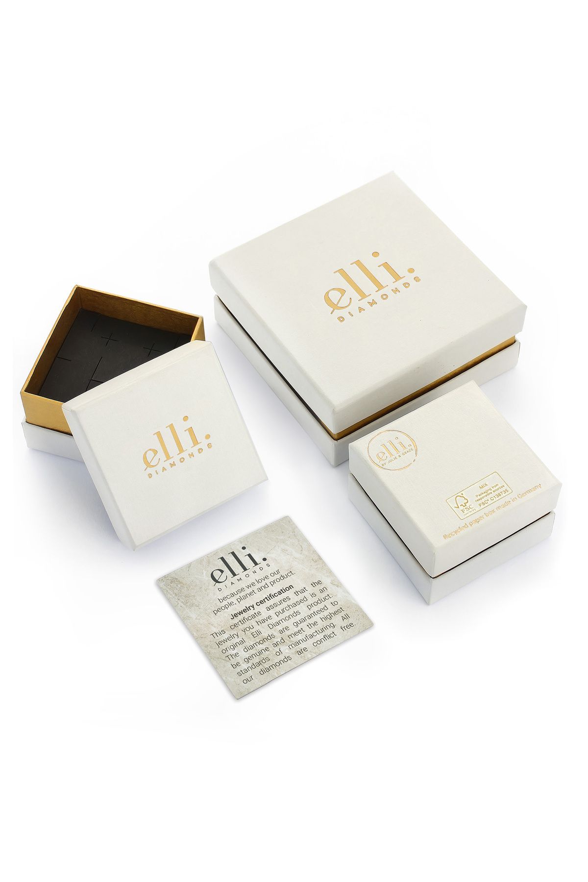 ELLI-Elegante Solitaire-Halskette mit Diamanten – quadratisches Design, 0,1 ct., 925er Sterlingsilber 6