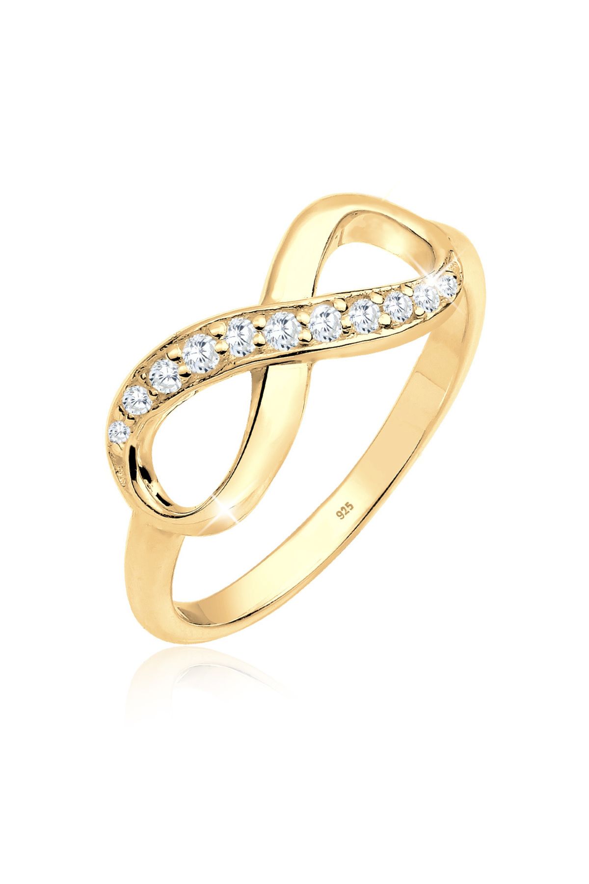 ELLI Ring – Infinity-symbol, Mit Zirkoniumkristallen, 925er Sterlingsilber für Damen - 54