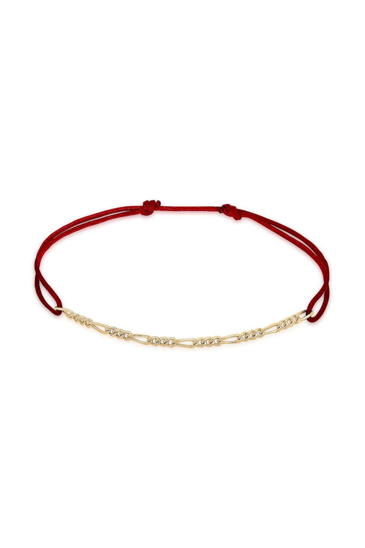 ELLI Bratara Din Nylon Rosie Figaro - Argint Sterling 925 Ajustabil Femeie - 16 cm
