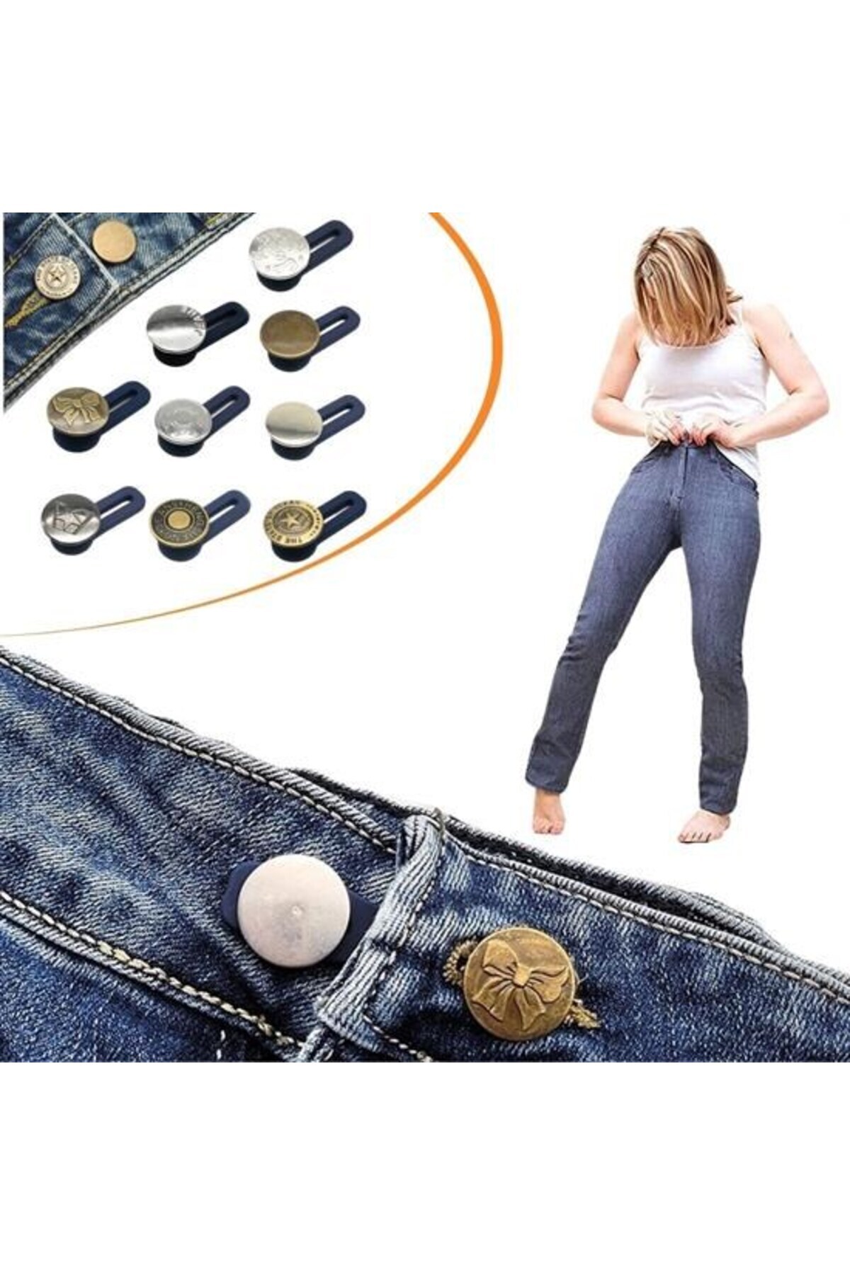 Buffer ® 10 Adet Yedek Kot Düğmeleri Beden Genişletici