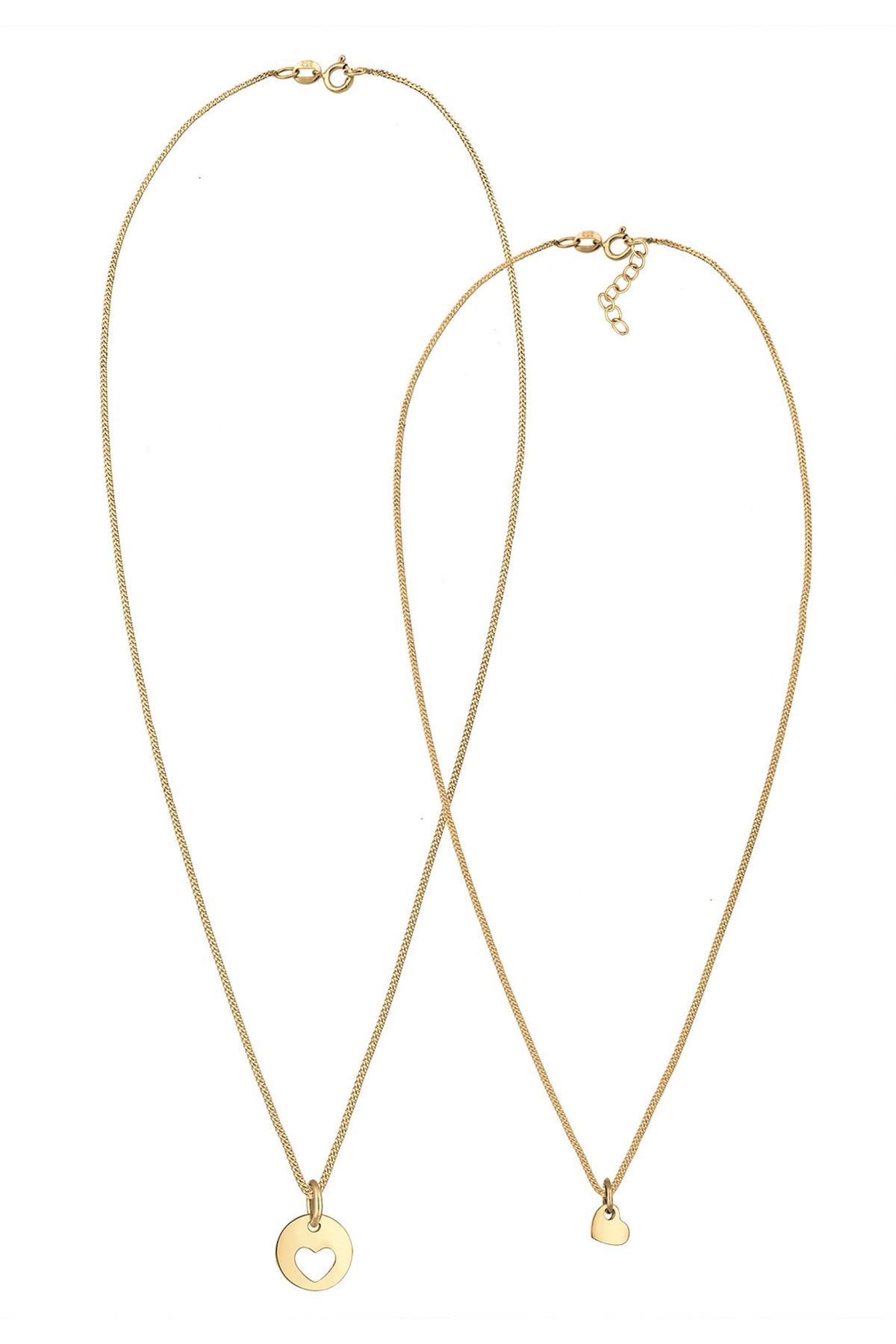 ELLI-Halskette Damen Set Herz Cut-Out Anhänger Mutter Kind Liebe in 925 Sterling Silber rosévergoldet 3