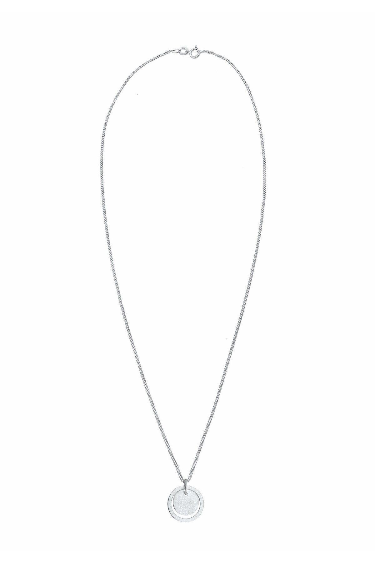 ELLI-Colier de damă cu pandantiv circular Geo Trend Matt Basic din argint 925 3