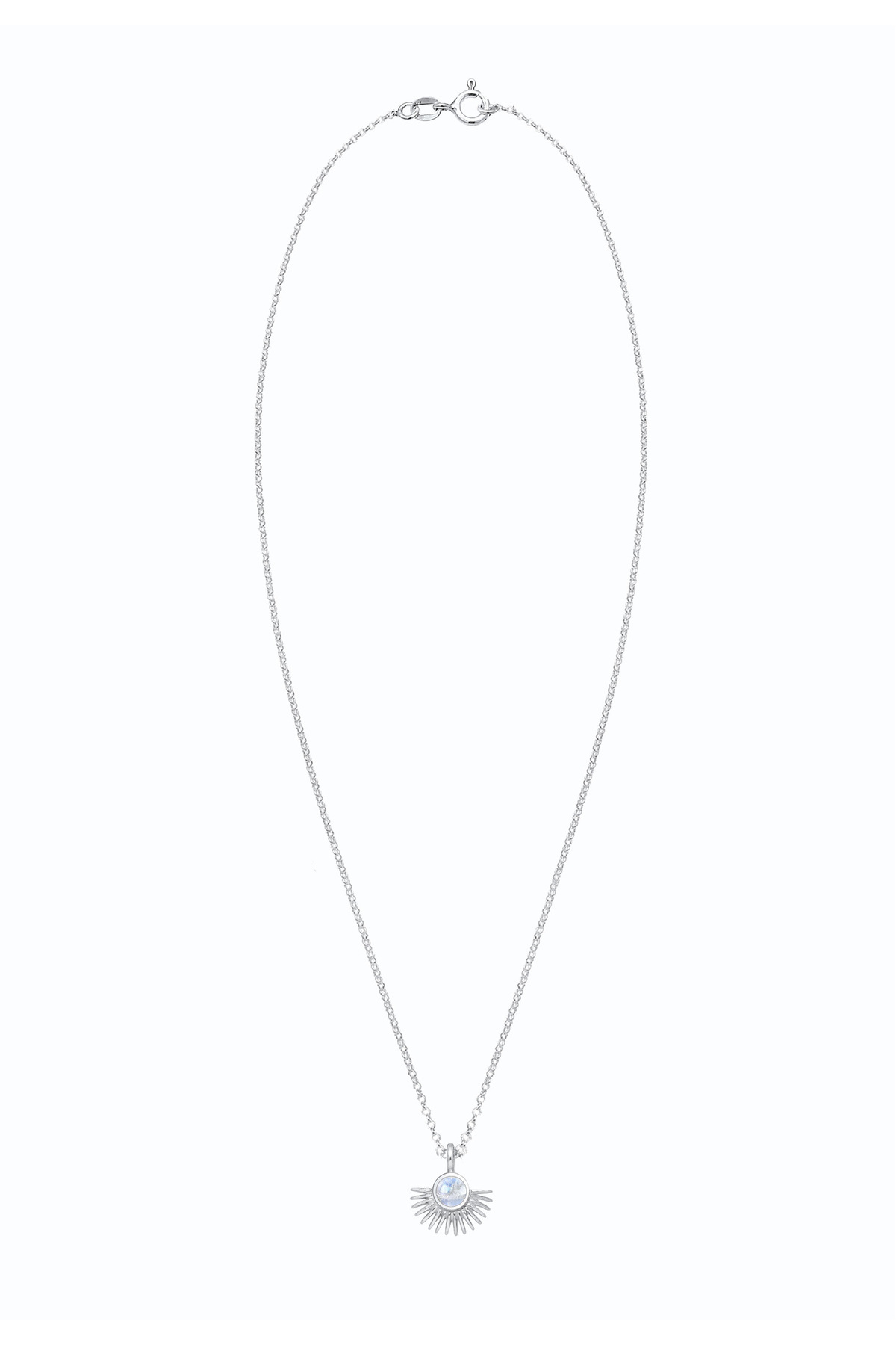 ELLI-Halskette Damen Fächeranhänger mit Mondstein in 925 Sterling Silber 3