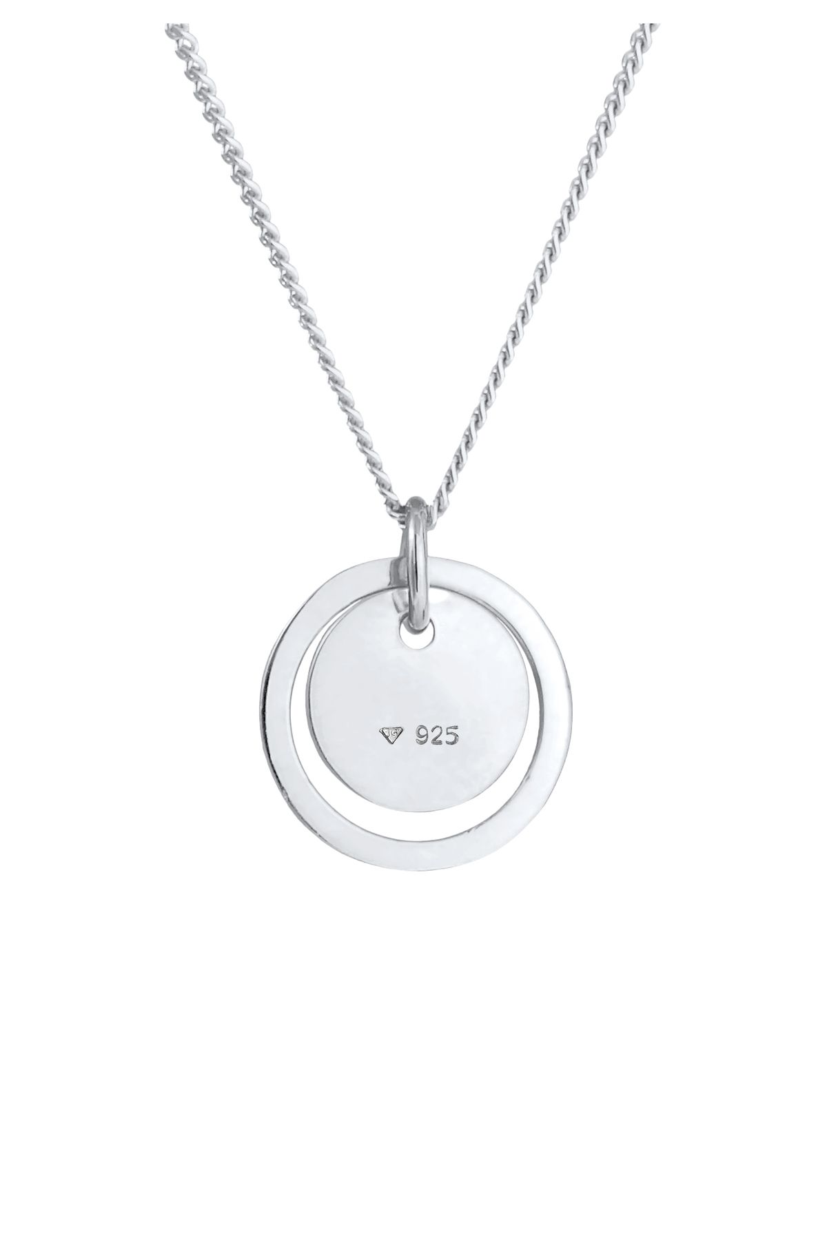 ELLI-Colier de damă cu pandantiv circular Geo Trend Matt Basic din argint 925 4