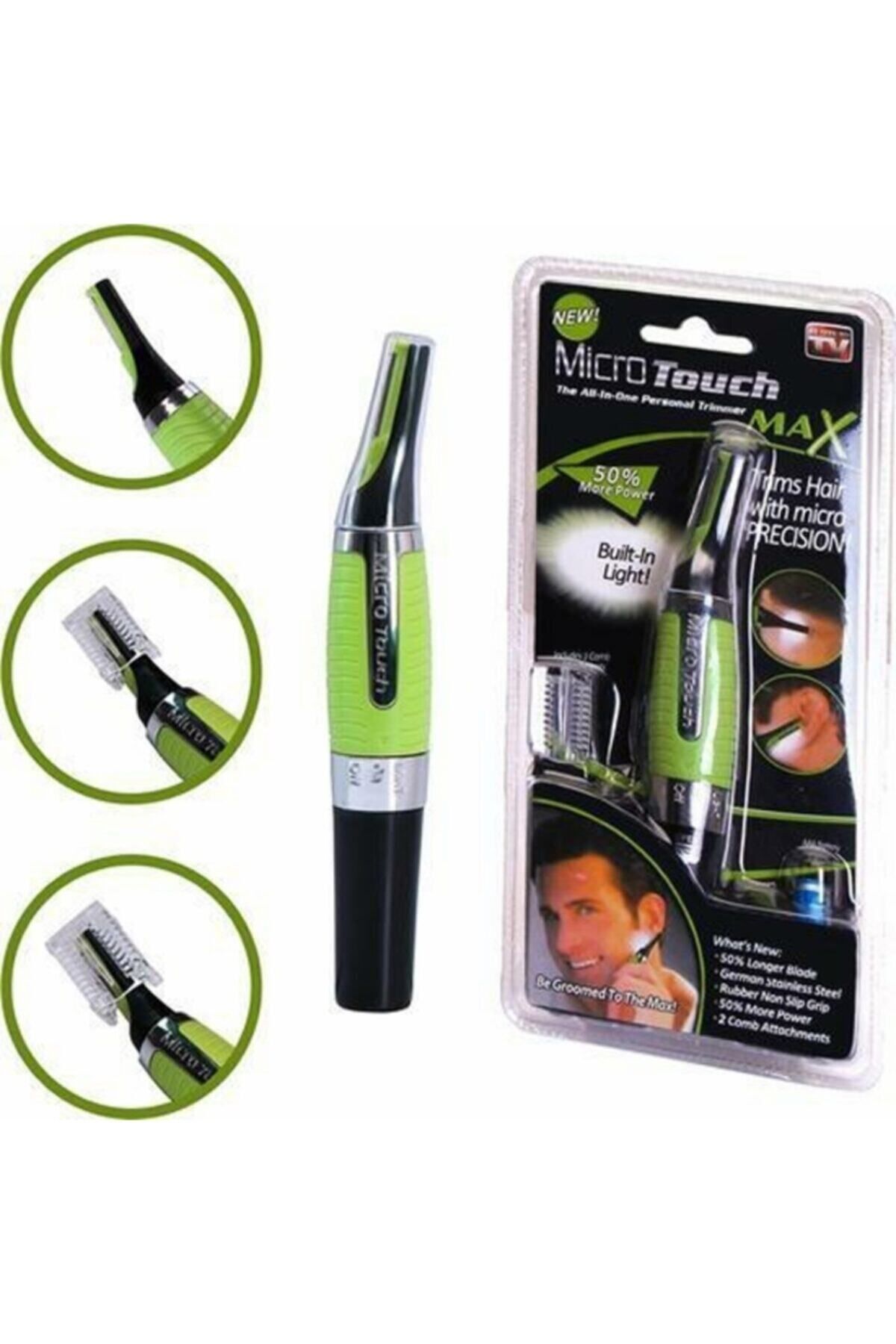 sahbülstore MİORO TOUCH MAX YEŞİL - SİYAH PİLLİ OYNAR BAŞLI YANAK KIL MAKİNESİ (4767) - SBS3236-1513