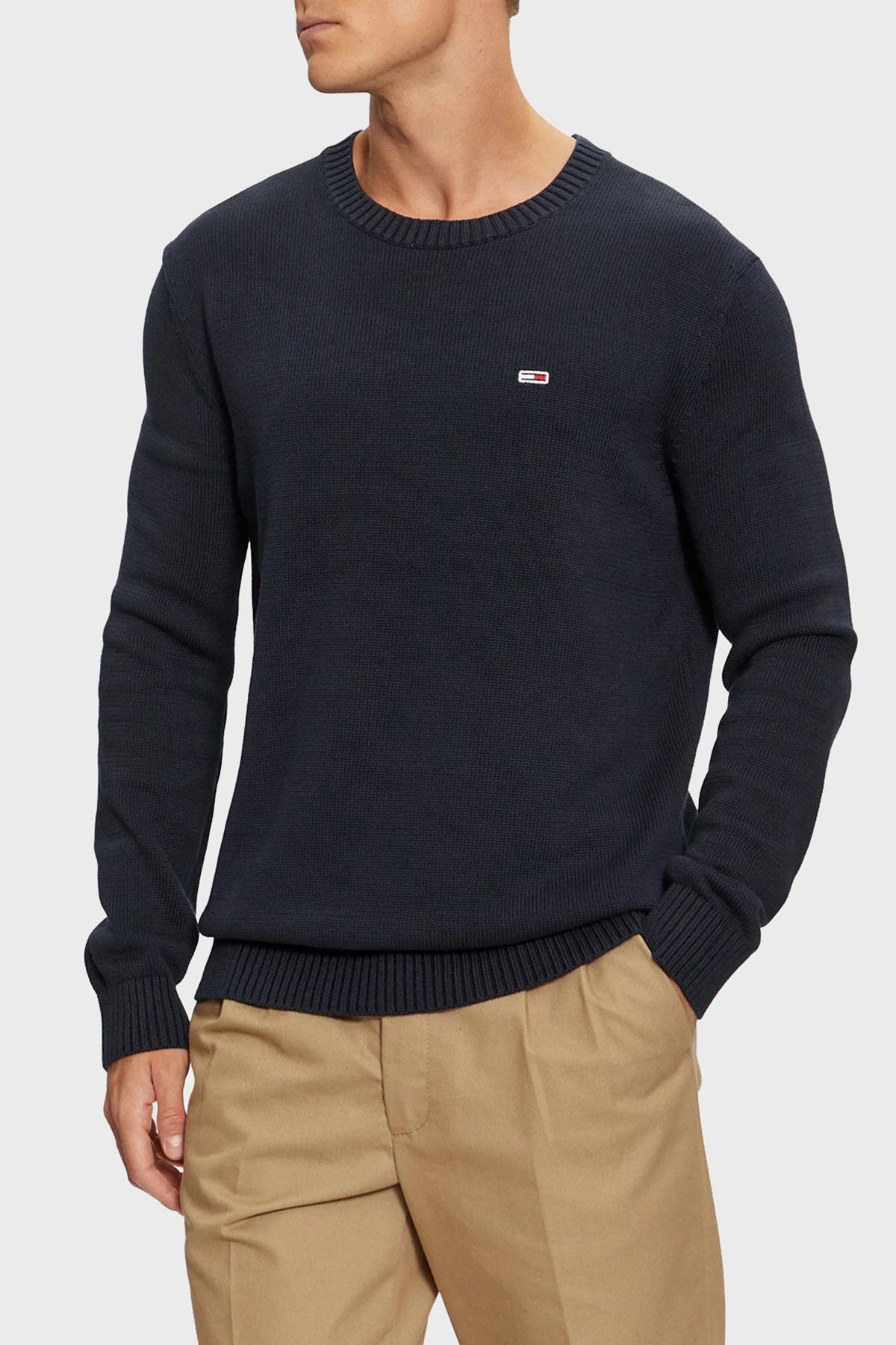 Tommy Jeans-Men's Crew Neck Cotton Sweater - Regular Fit Pullover Dm0Dm18370 C1G 1