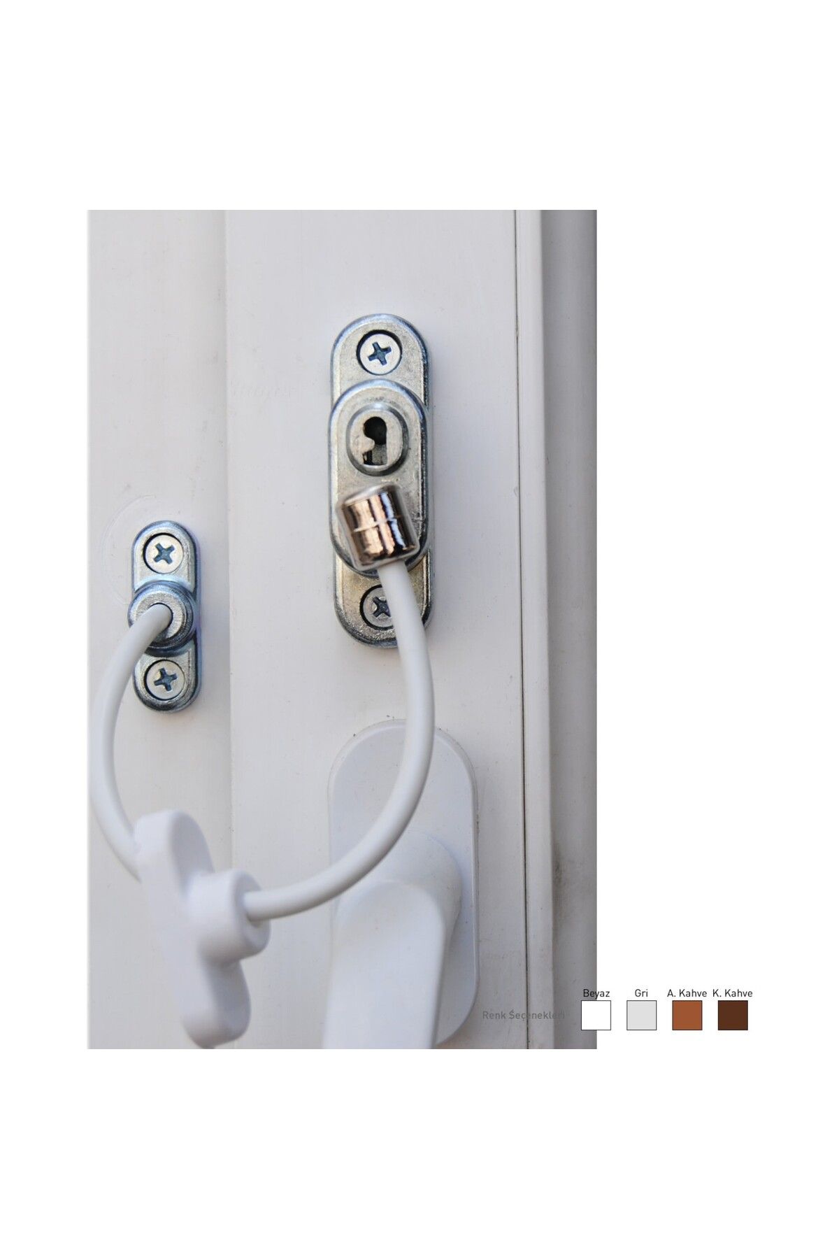 Mobil Dünyası-Pvc Door Window Safety Lock with Key and Rope (4767) - Dgl9069-1467 3