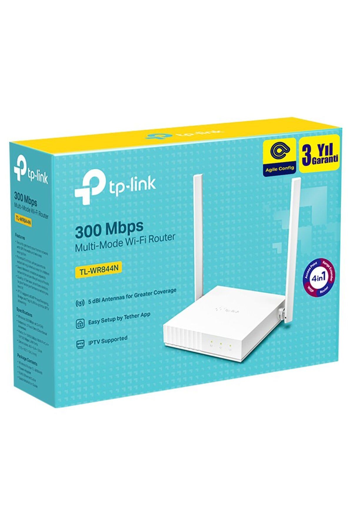 Tl-wr844n 300 Mbps 5dbi Multi-mode Wifi Router (AGİLE CONFİG) - 3