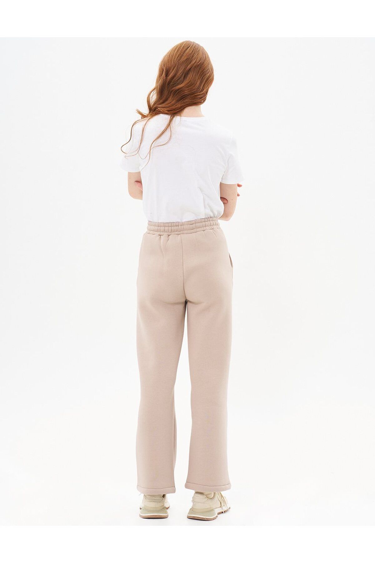 Kayra-Stone Color 3 Thread Trousers with Elastic Waist 4