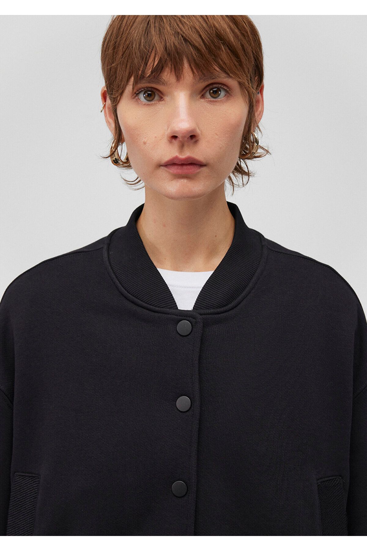 Mavi-Buttoned Black Sweatshirt 1S10144-900 5