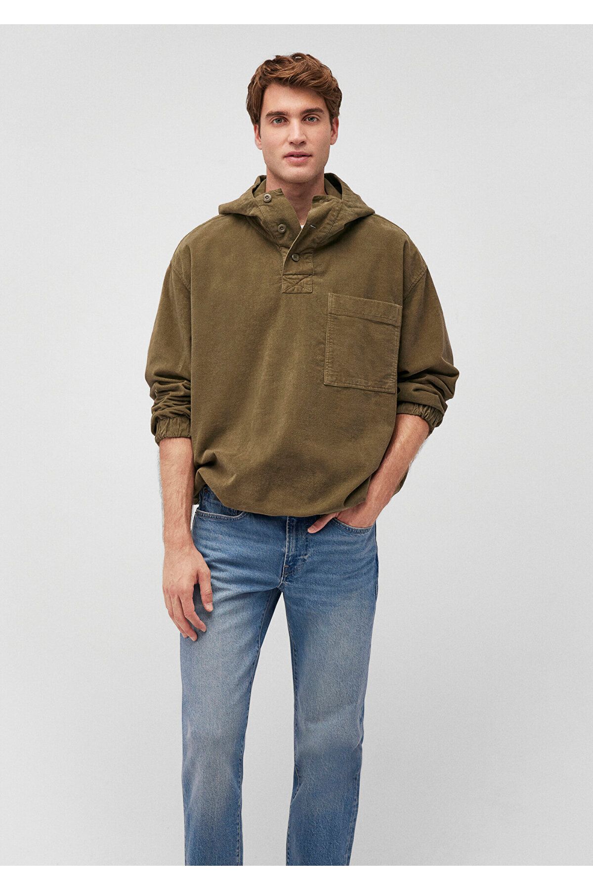 Mavi-Khaki Hooded Oversize Sweatshirt - 0211215 -88487 1