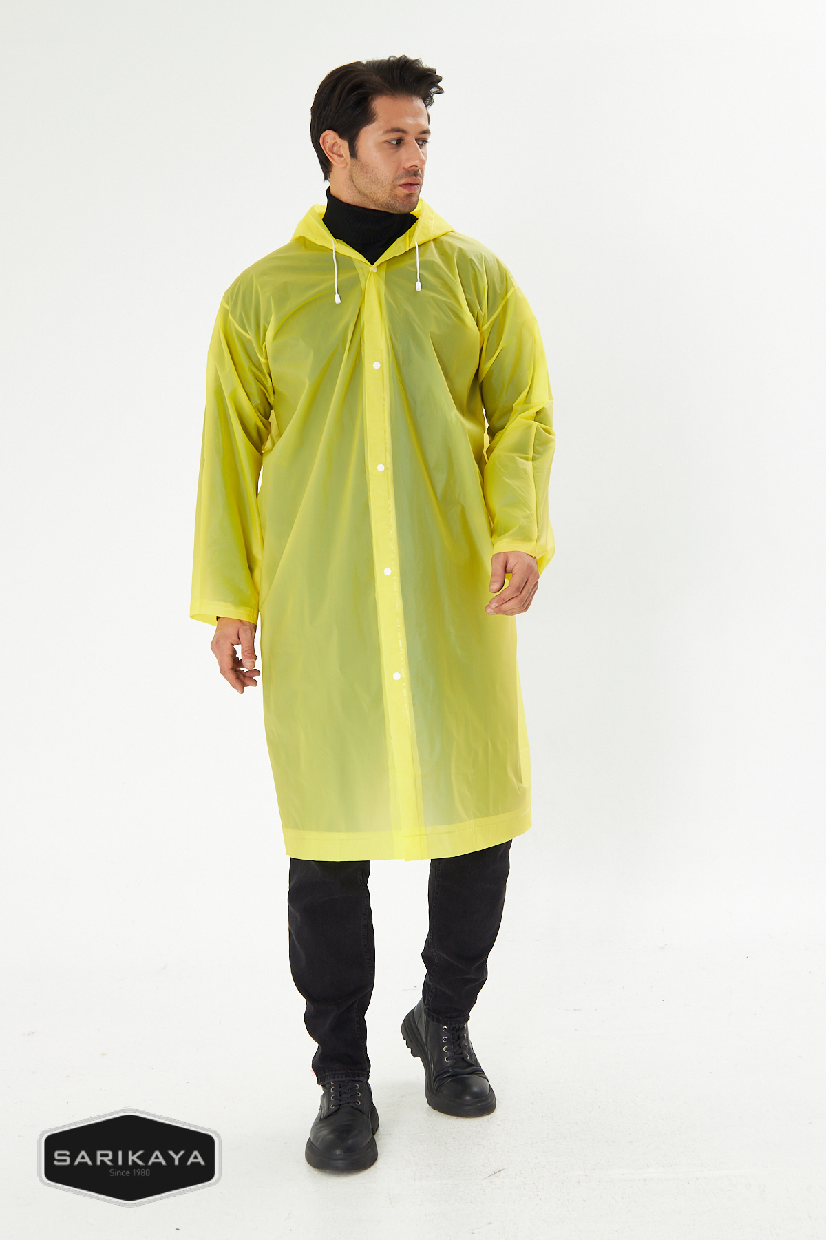 Sarıkaya-Women's Men's Raincoat Hooded Snap Water Windproof 5