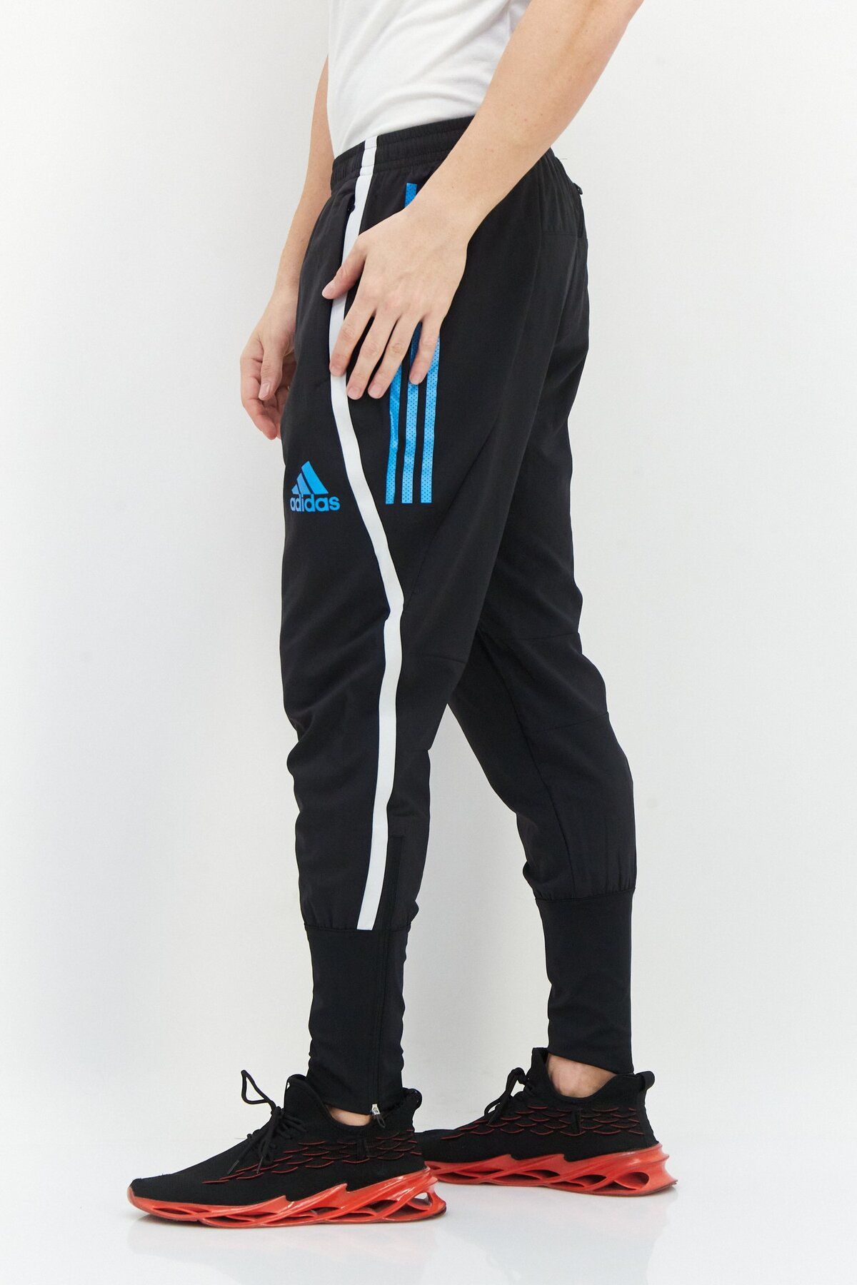 adidas-Men Sportswear Fit Brand Logo Running Pants, Black Combo 3