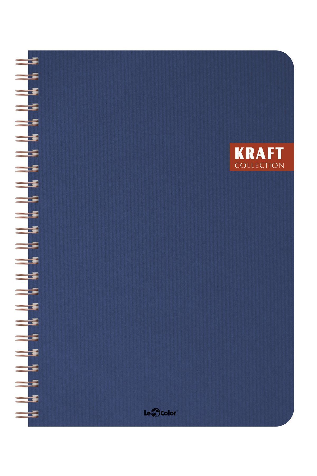 Le Color-Kraft Office Notebook Spiraled Striped Dark Blue 1
