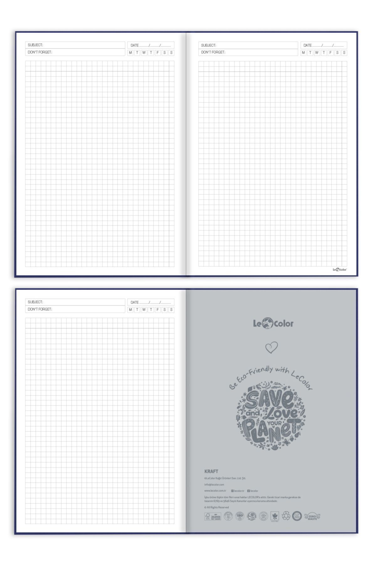 Le Color-Kraft Office Notebook Checkered Gray 3