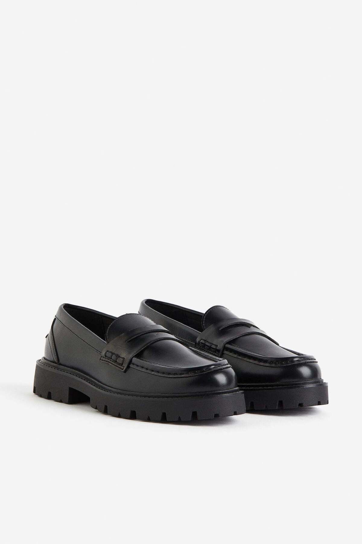 H&M-Chunky black loafers 2