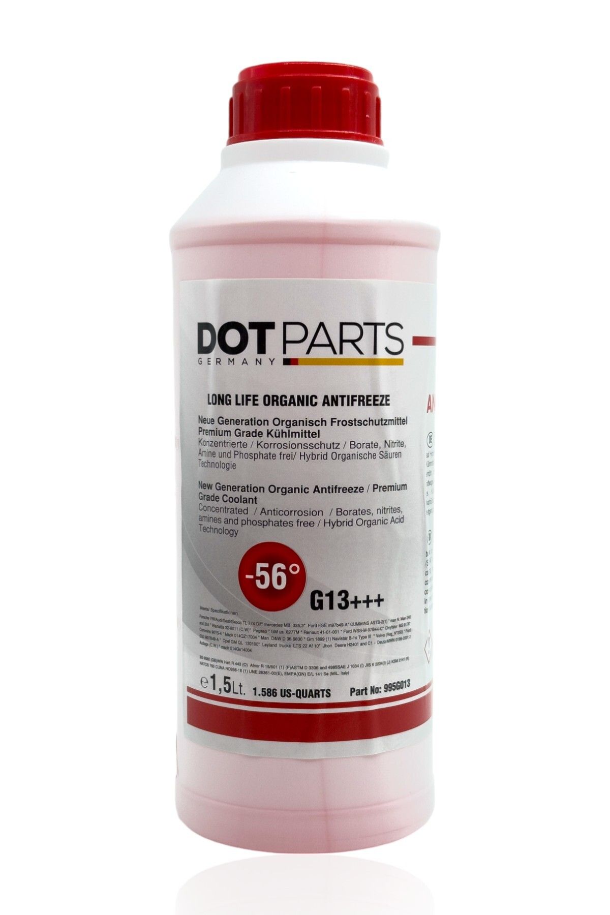 DOT PARTS Organik Yeni Nesil Kırmızı Antifiriz G13++ Standardına Uygun