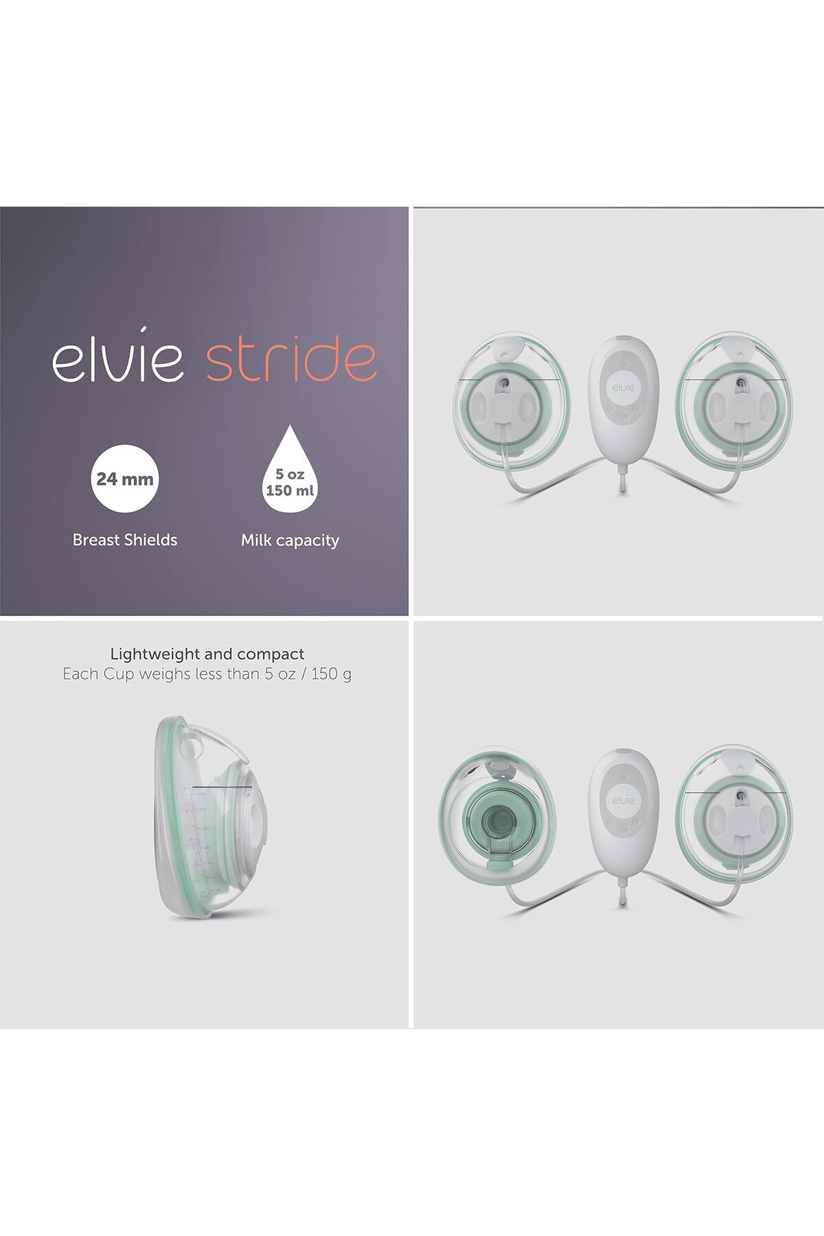 Elvie-Stride Double Wearable Electric Breast Pump - Hospital-Grade Hands-Free Electric Breast Pump 4