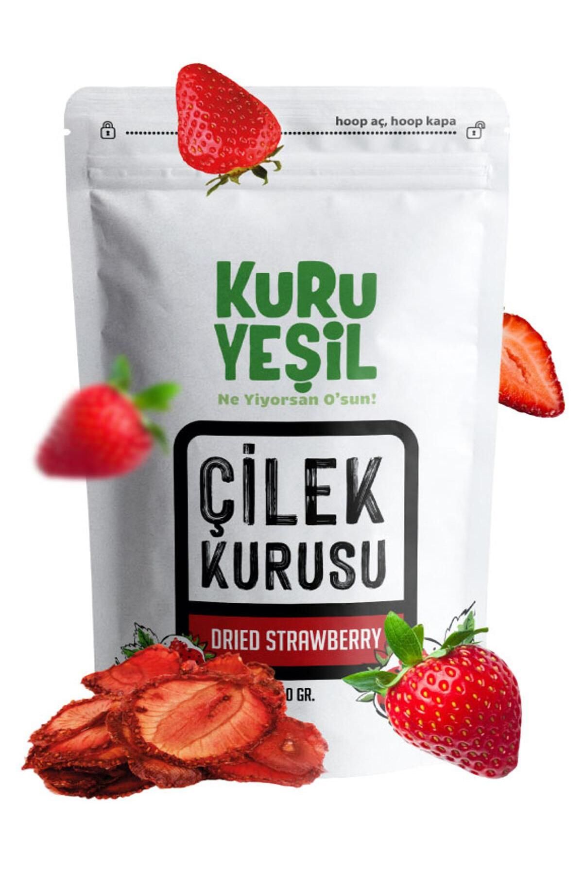 Kuru Yeşil Çilek Kurusu -kuru Çilek-şekersiz- Ilaçsız- Koruyucu Yok -50 gr