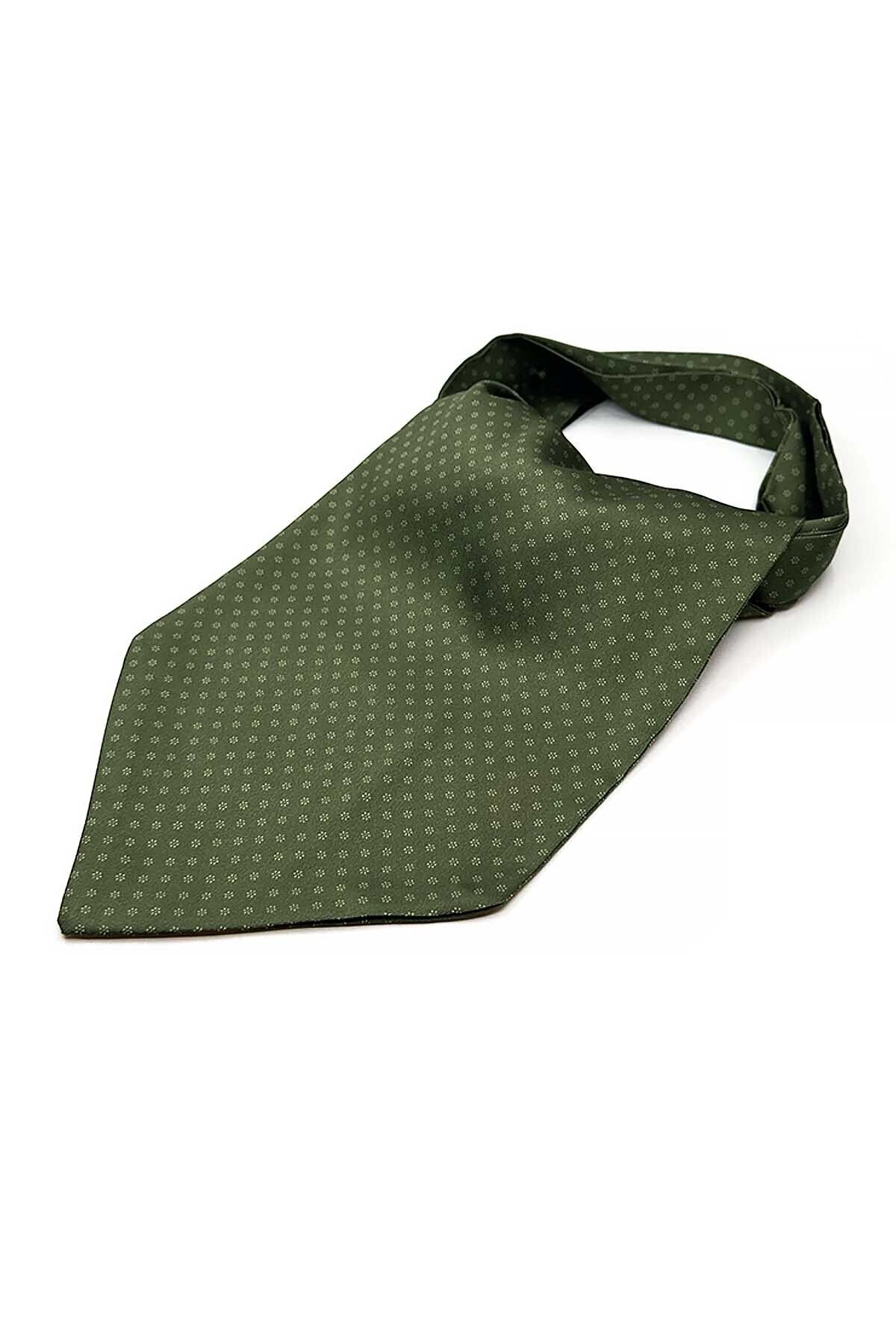 La Pescara-Green Small Pattern Men's Scarf K451 3