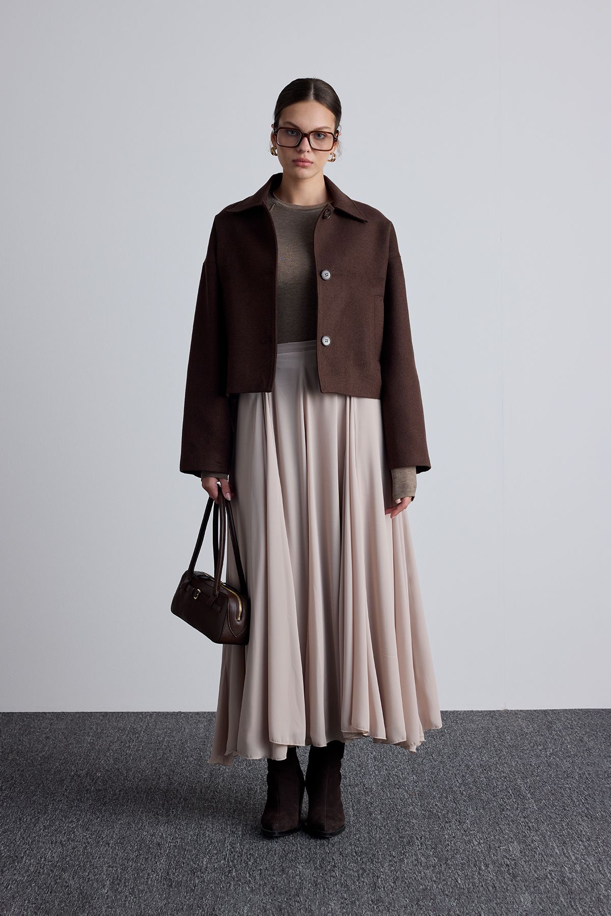 Manuka-Short Cut Dorı Wool Cashew Coat - Brown 3