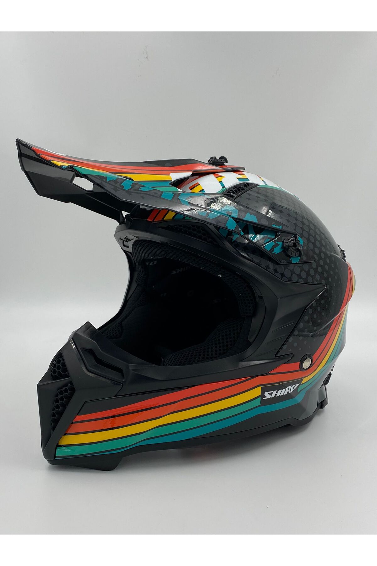 Shiro SHİRO - MX OFF ROAD ATACAMA DUNE GRAFİK - MOTOSİKLET KASKI